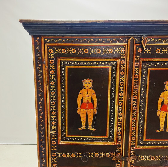 Image 1 of Hand-Painted Indian Cabinet