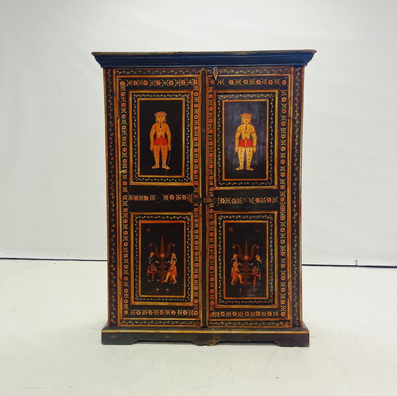 Image 1 of Hand-Painted Indian Cabinet