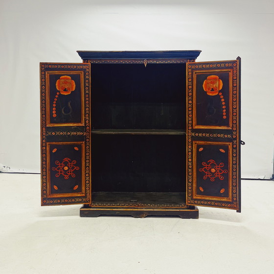 Image 1 of Hand-Painted Indian Cabinet