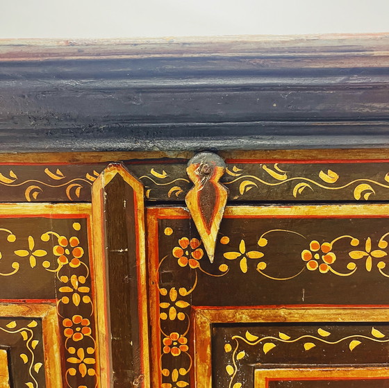 Image 1 of Hand-Painted Indian Cabinet