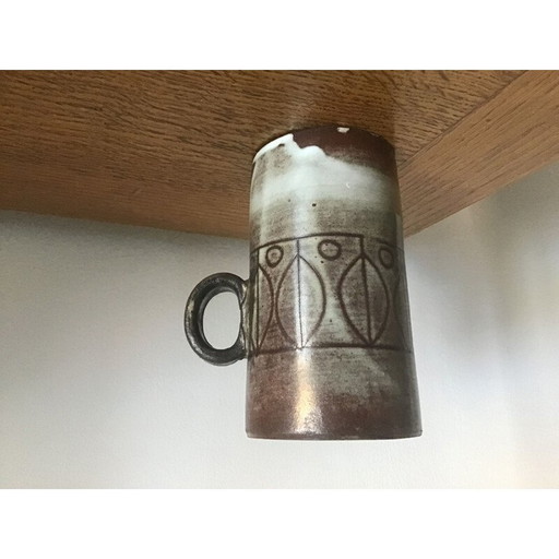 Vintage ceramic pitcher by Jacques Pouchain