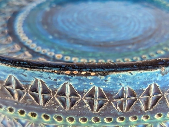 Image 1 of Giant Blue Ceramic Ashtray By Aldo Londi For Bitossi