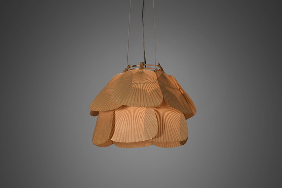 Image 1 of Beautiful Uchiwa ‘Ju Yon’ Chandelier By Ingo Maurer, Germany, 1970S