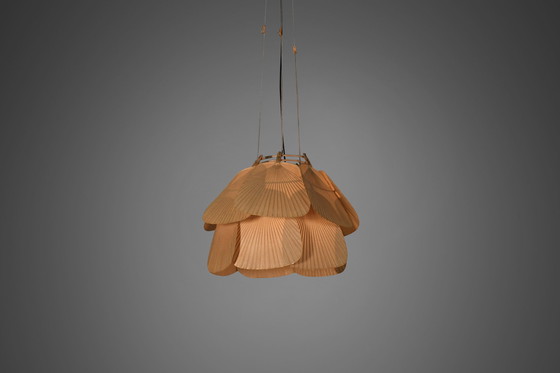 Image 1 of Beautiful Uchiwa ‘Ju Yon’ Chandelier By Ingo Maurer, Germany, 1970S