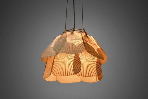 Beautiful Uchiwa ‘Ju Yon’ Chandelier By Ingo Maurer, Germany, 1970S