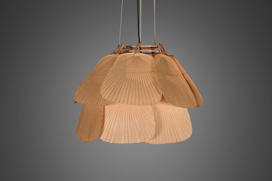 Image 1 of Beautiful Uchiwa ‘Ju Yon’ Chandelier By Ingo Maurer, Germany, 1970S