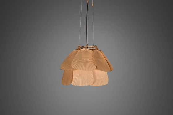 Image 1 of Beautiful Uchiwa ‘Ju Yon’ Chandelier By Ingo Maurer, Germany, 1970S