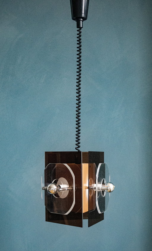 Retro Plexiglass Pendant Lamp By Herda Amsterdam