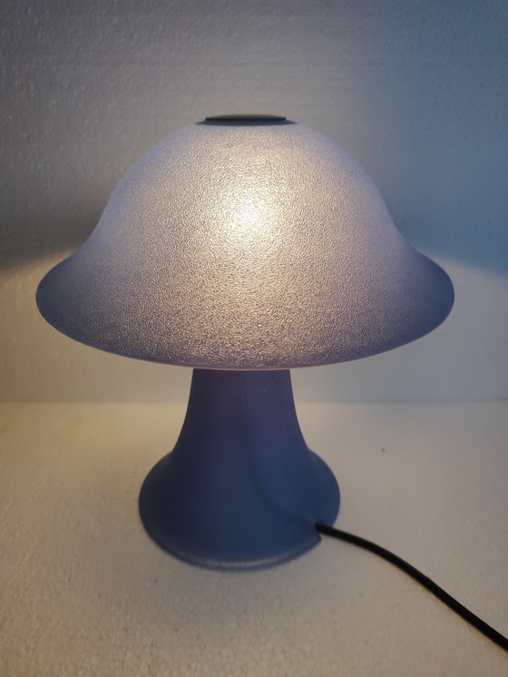 Image 1 of Lampe de table vintage à champignon bleu 1970