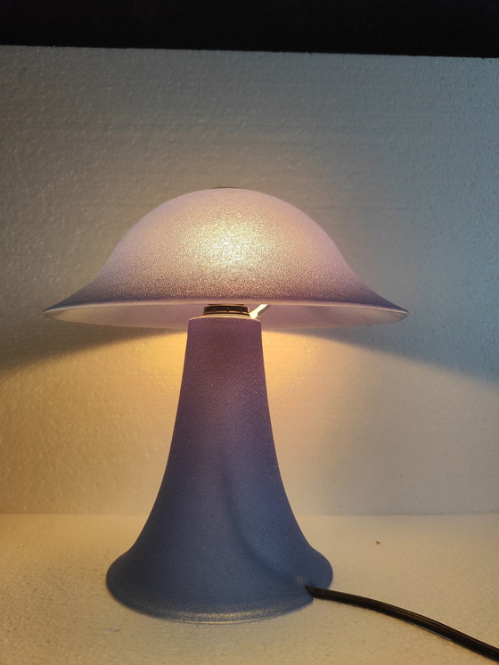 Image 1 of Lampe de table vintage à champignon bleu 1970