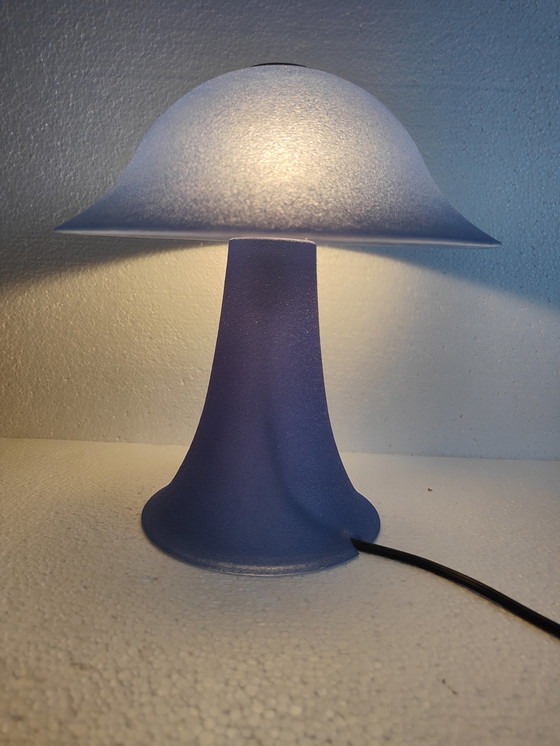 Image 1 of Lampe de table vintage à champignon bleu 1970
