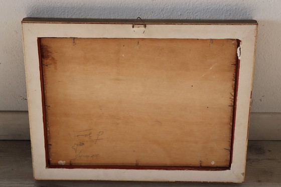 Image 1 of Paesaggio italiano con scogliera sul mare, dipinto a olio su tavola, XX secolo