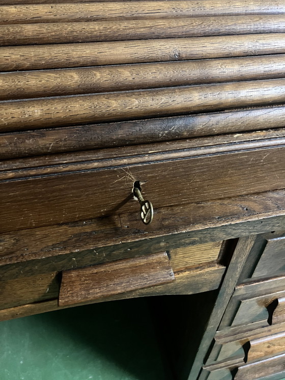 Image 1 of Antique Oak Secretaire (Desk) With Shutter