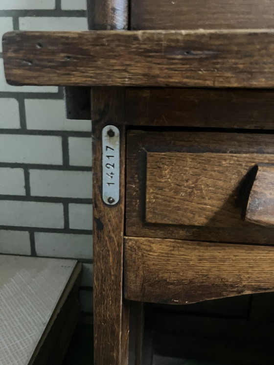 Image 1 of Antique Oak Secretaire (Desk) With Shutter