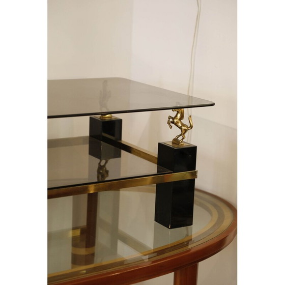 Image 1 of Vintage black lacquered wood coffee table, Italy 1960