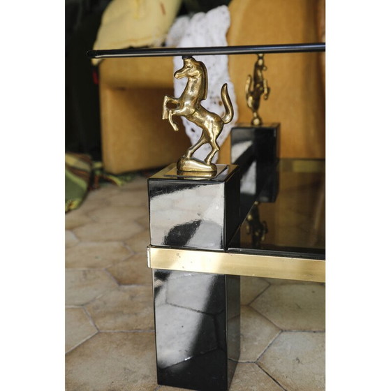 Image 1 of Vintage black lacquered wood coffee table, Italy 1960