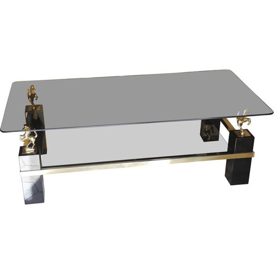 Image 1 of Vintage black lacquered wood coffee table, Italy 1960