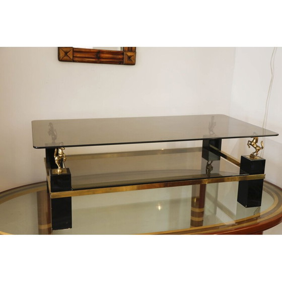 Image 1 of Vintage black lacquered wood coffee table, Italy 1960