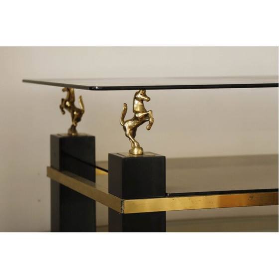Image 1 of Vintage black lacquered wood coffee table, Italy 1960