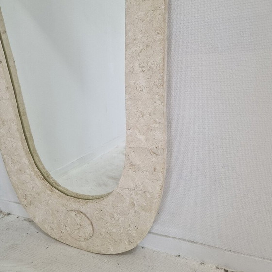 Image 1 of Vintage travertine frame wall mirror, Italy 1980