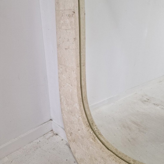 Image 1 of Vintage travertine frame wall mirror, Italy 1980