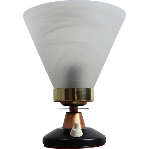 Vintage metal and glass table lamp, Germany 1970