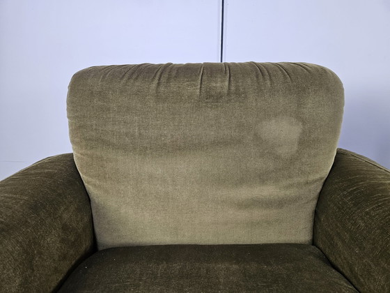 Image 1 of Pair Of Vintage Armchairs From The 70S In Green Fabric, 1970