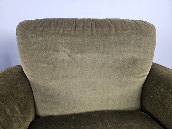 Image 1 of Pair Of Vintage Armchairs From The 70S In Green Fabric, 1970