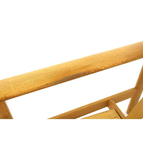 Image 1 of Vintage 3 seater oakwood sofa with cushions, Sweden 1970