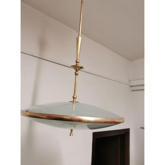 Image 1 of Lampada a sospensione vintage italiana di Pietro Chiesa per Fontana Arte, anni '40