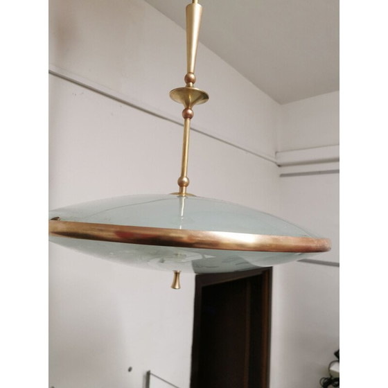 Image 1 of Lampada a sospensione vintage italiana di Pietro Chiesa per Fontana Arte, anni '40