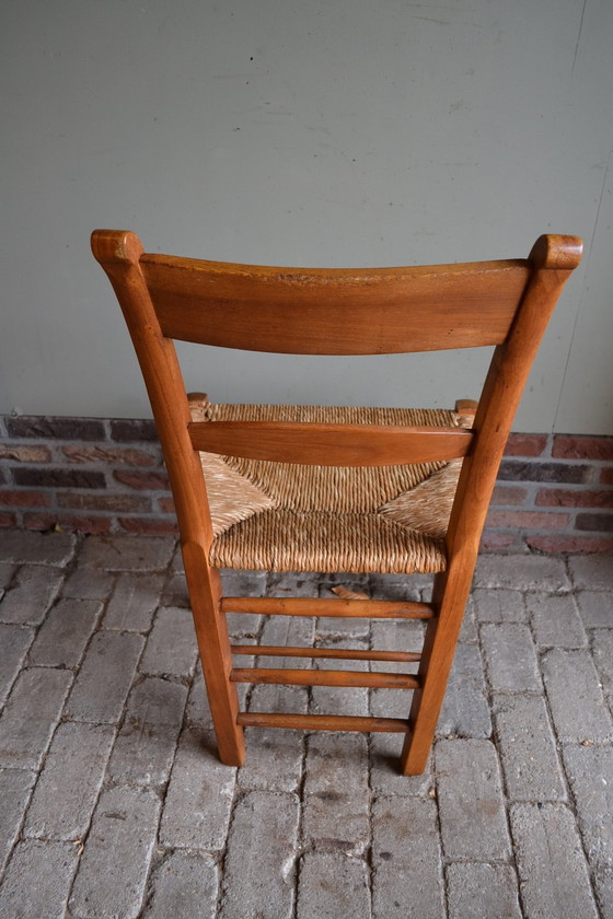 Image 1 of Antique Oak Wooden Dining Table With 6 Chairs