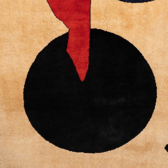 Image 1 of Vintage "Green Ball" wool carpet by Alexander Calder, 1971