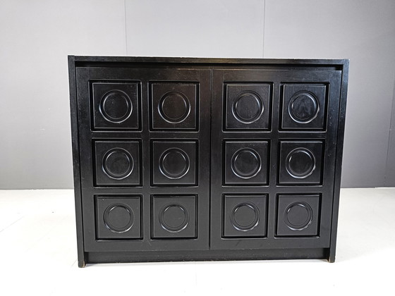 Image 1 of Black brutalist side cabinet, 1970s