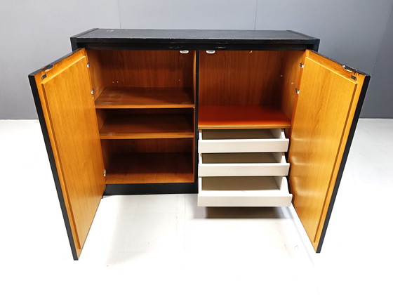 Image 1 of Black brutalist side cabinet, 1970s