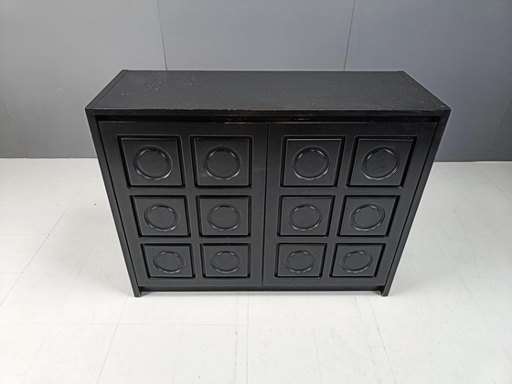 Image 1 of Black brutalist side cabinet, 1970s