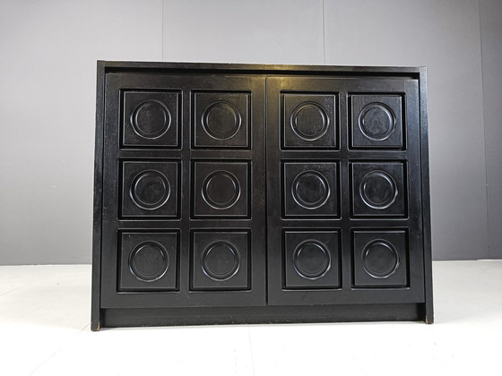 Image 1 of Black brutalist side cabinet, 1970s