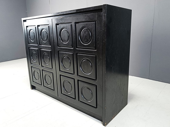 Image 1 of Black brutalist side cabinet, 1970s