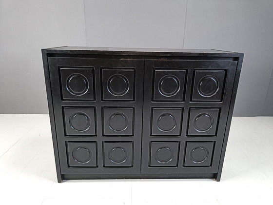 Image 1 of Black brutalist side cabinet, 1970s