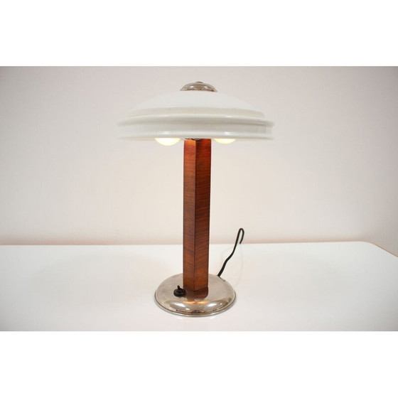Image 1 of Vintage metal table lamp, Czechoslovakia 1930
