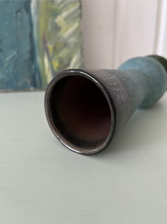 Image 1 of Vaso colorato Strehla Gdr Ceramica, Germania Ovest Vintage Ceramica, Art Déco