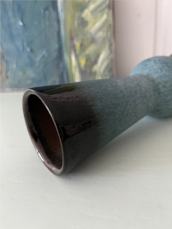 Image 1 of Vaso colorato Strehla Gdr Ceramica, Germania Ovest Vintage Ceramica, Art Déco