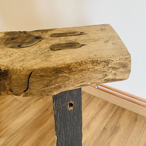 Image 1 of Vintage raw wood console