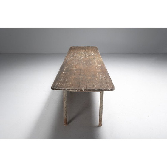 Image 1 of Tavolo da macellaio in legno d'epoca, Francia 1950