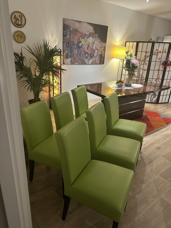 Image 1 of 6x Dining Chairs Apple Green