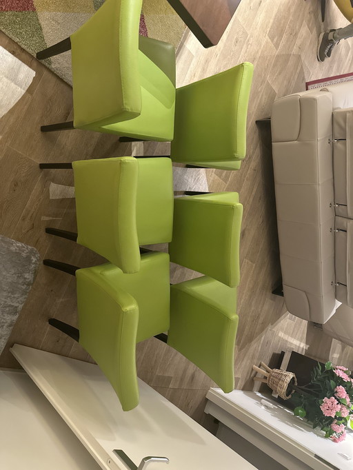 6x Dining Chairs Apple Green