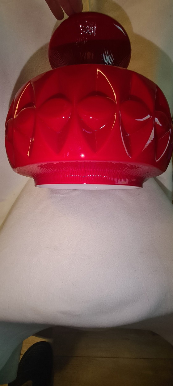 Image 1 of Peill & Putzler Red glass lamp Space Age (X)