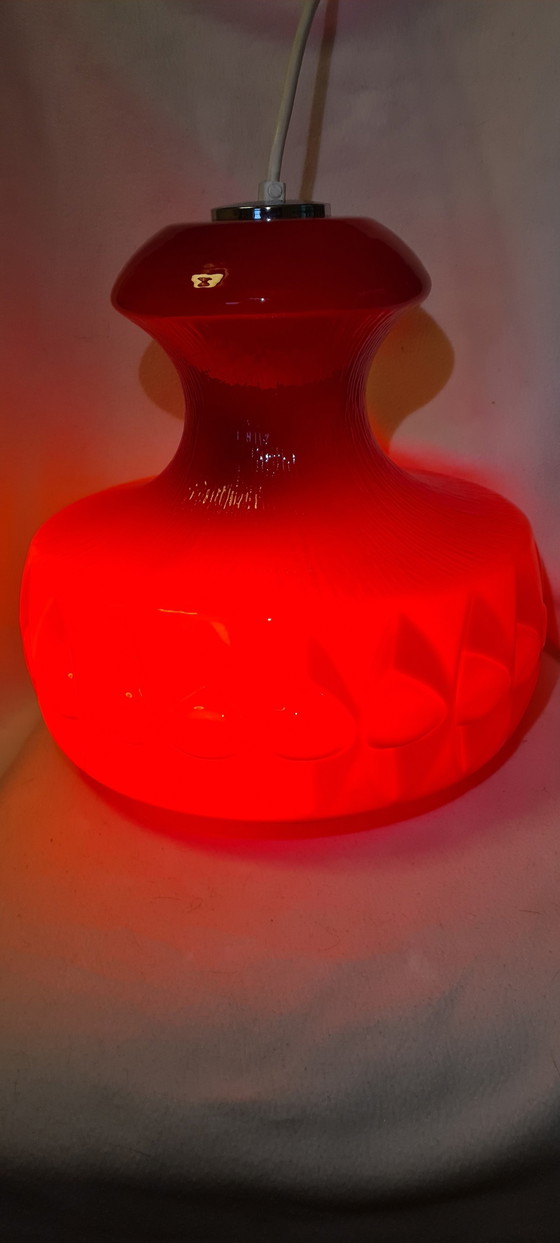 Image 1 of Peill & Putzler Red glass lamp Space Age (X)