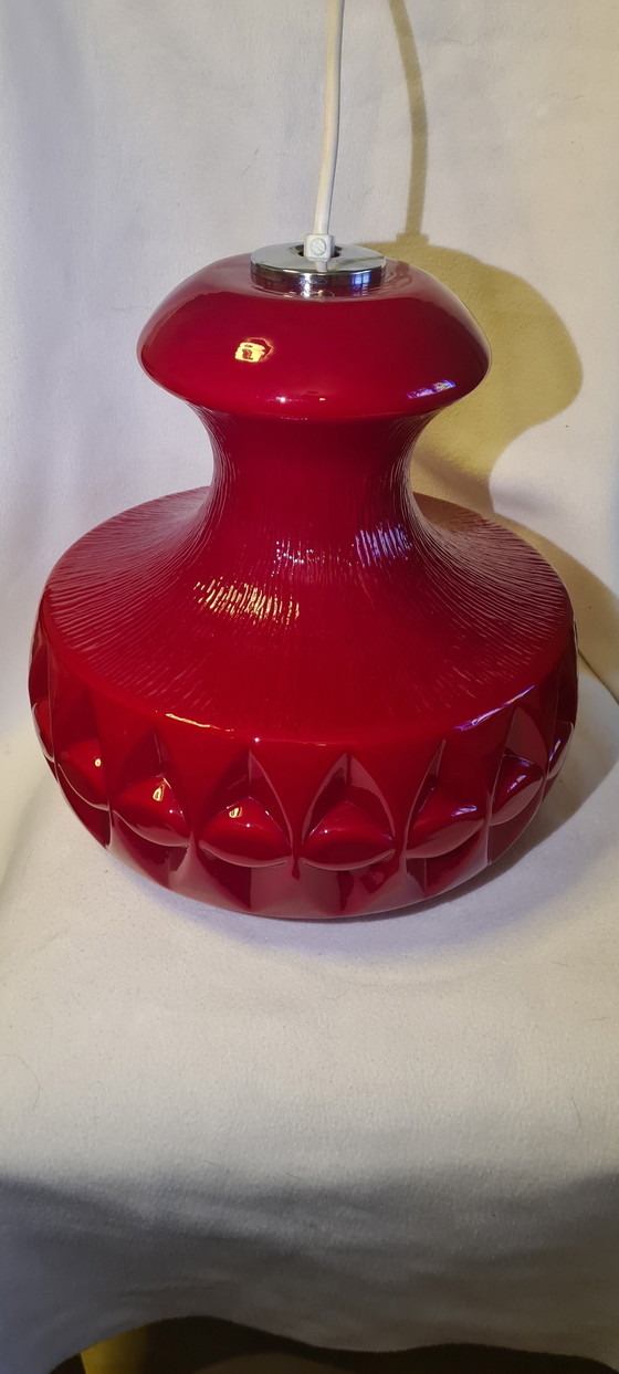 Image 1 of Peill & Putzler Red glass lamp Space Age (X)