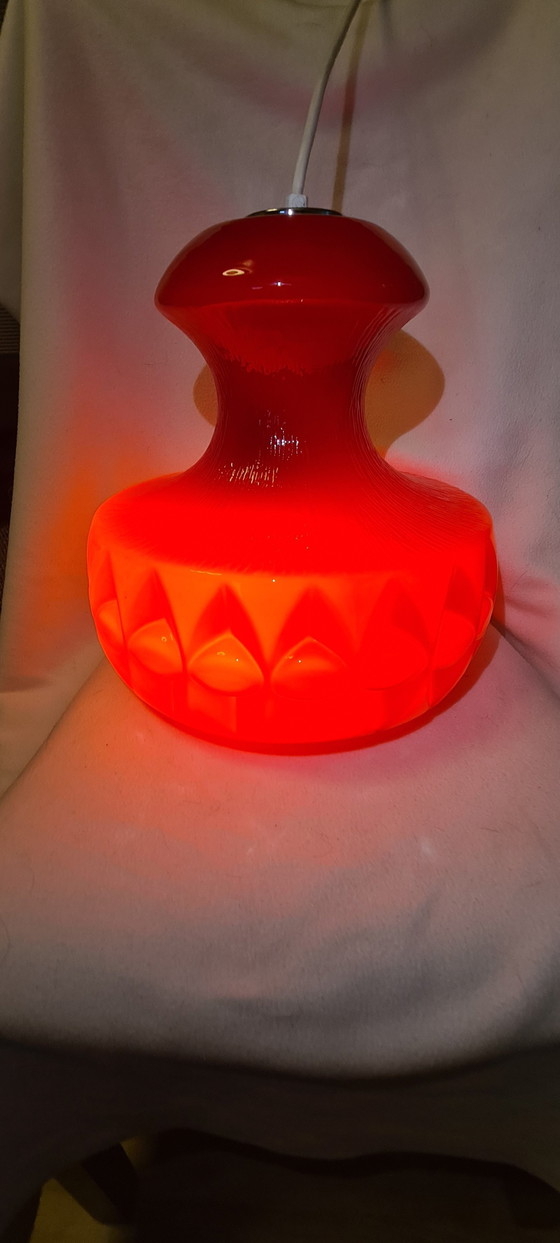 Image 1 of Peill & Putzler Red glass lamp Space Age (X)